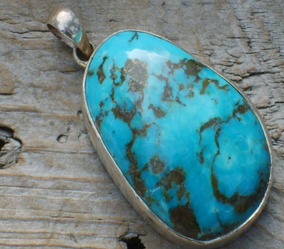 Turquoise Pendant Blue - Large